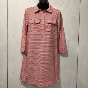 Vineyard Vines Orange Long Sleeve Performance Dress Size M